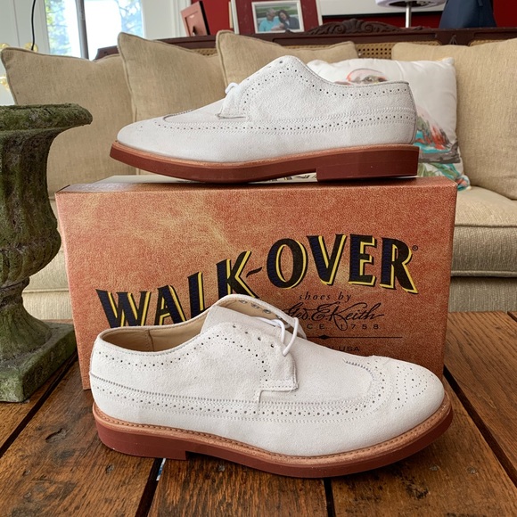 Walk-Over Other - Handcrafted DERBY Suede Wingtip BUCKS Rare NIB 11